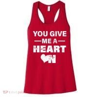Funny Valentines Day Give Me A Heart On Women's Tank Top thumb 0