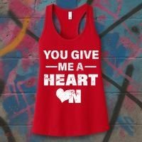 Funny Valentines Day Give Me A Heart On Women's Tank Top thumb 3