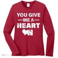 Funny Valentines Day Give Me A Heart On Women's Long Sleeve Shirt thumb 0