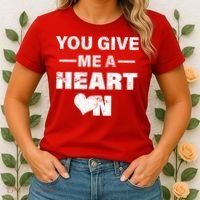 Funny Valentines Day Give Me A Heart On Women's T-Shirt thumb 2