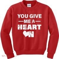 Funny Valentines Day Give Me A Heart On Kids Sweatshirt thumb 0