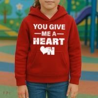 Funny Valentines Day Give Me A Heart On Kids Hoodie thumb 3