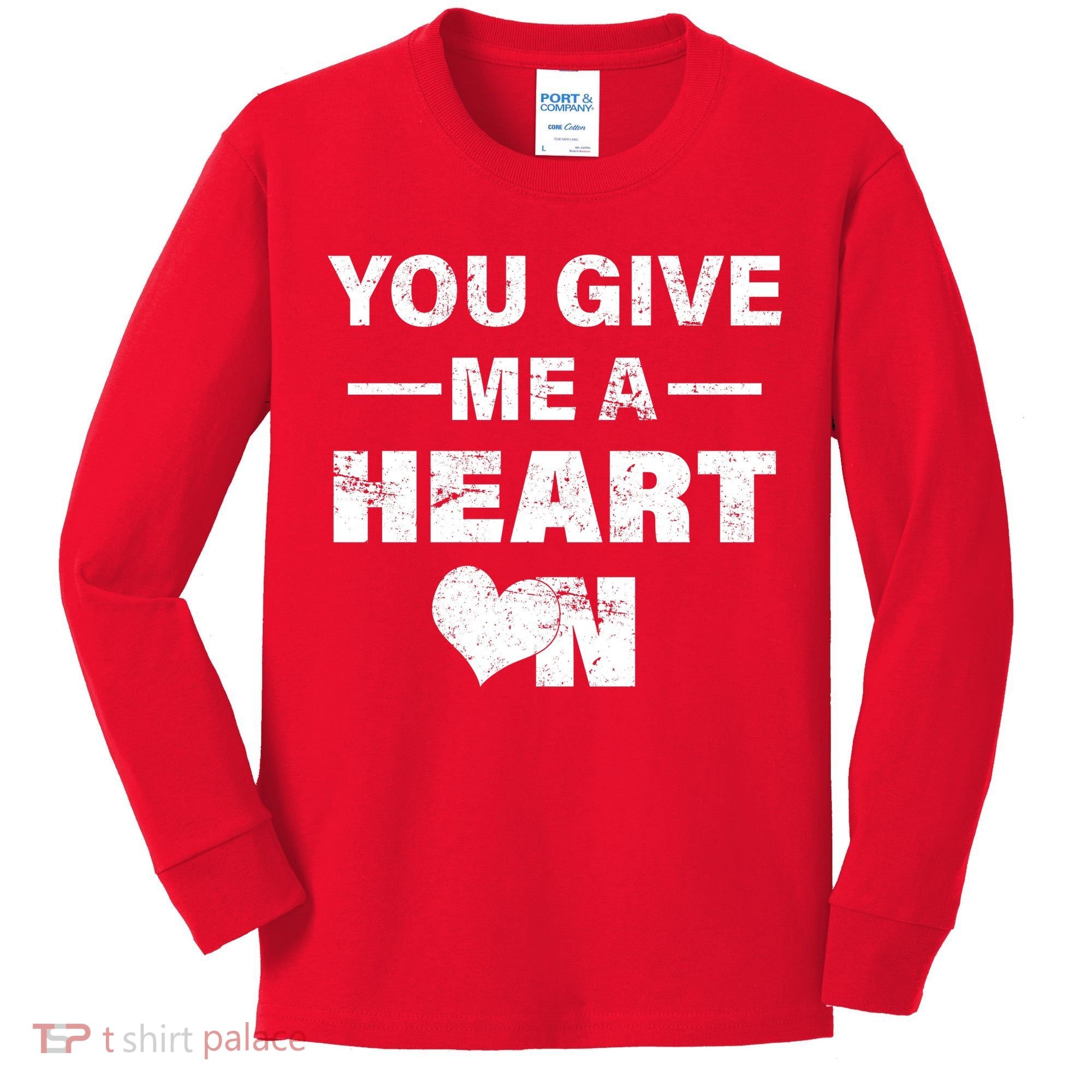 Funny Valentines Day Give Me A Heart On Kids Long Sleeve Shirt