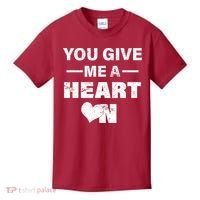 Funny Valentines Day Give Me A Heart On Kids T-Shirt thumb 0
