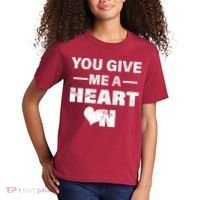 Funny Valentines Day Give Me A Heart On Kids T-Shirt thumb 2