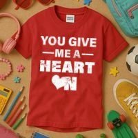 Funny Valentines Day Give Me A Heart On Kids T-Shirt thumb 3