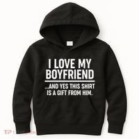 Funny Valentine's Day I Love My Boyfriend  Kids Hoodie thumb 0