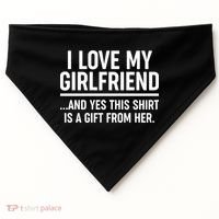 Funny Valentine's Day I Love My Girlfriend USA-Made Doggie Bandana thumb 0