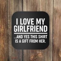 Funny Valentine's Day I Love My Girlfriend Coaster thumb 0