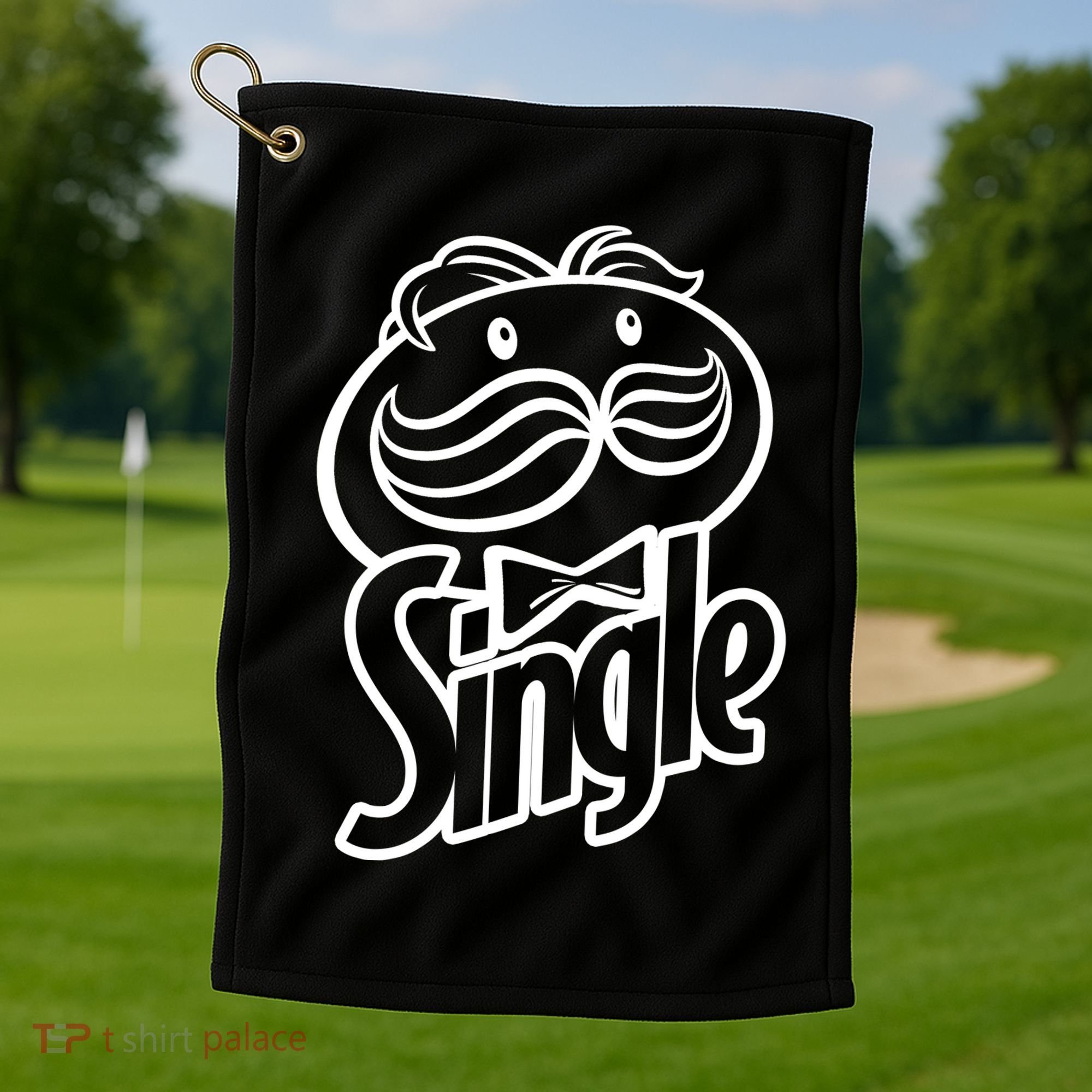 Funny Valentine's Day Single Chips Logo Golf Towel
