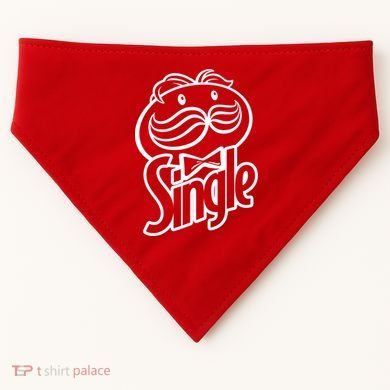 Funny Valentine's Day Single Chips Logo USA-Made Doggie Bandana