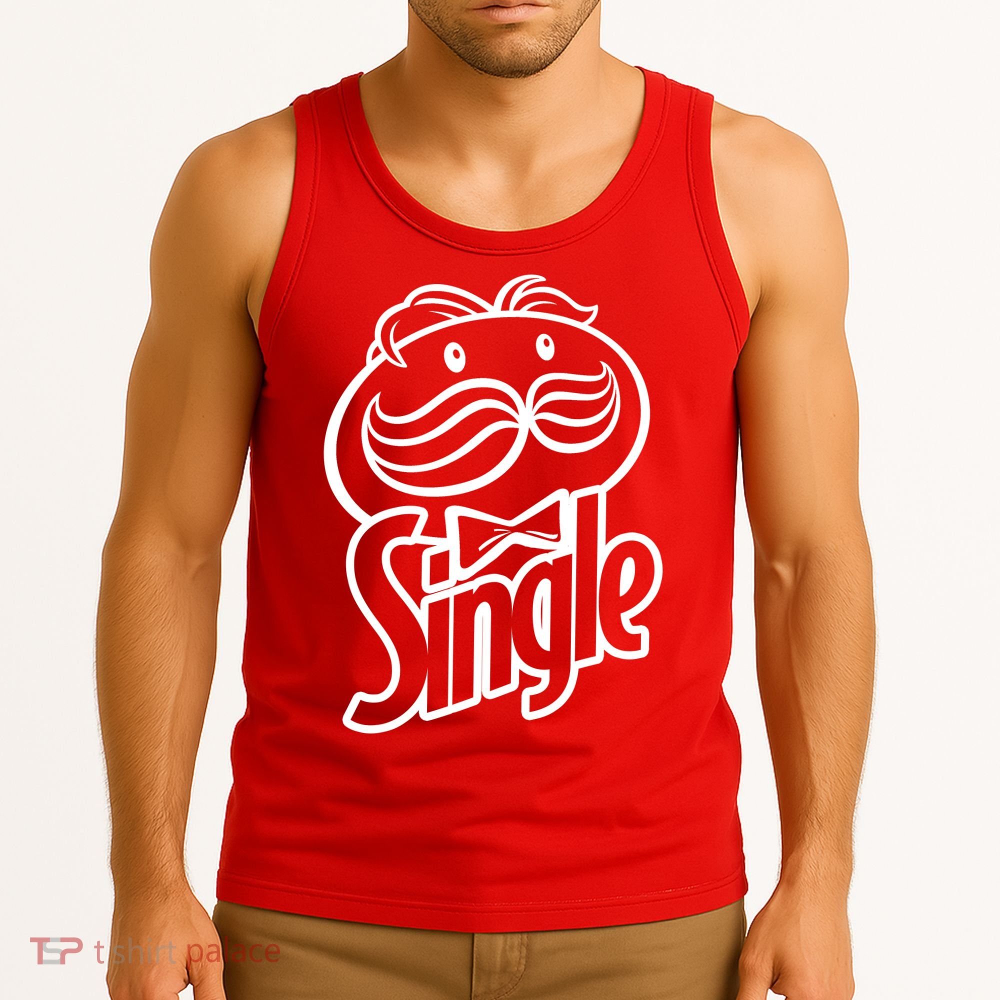 Funny Valentine's Day Single Chips Logo Tank Top
