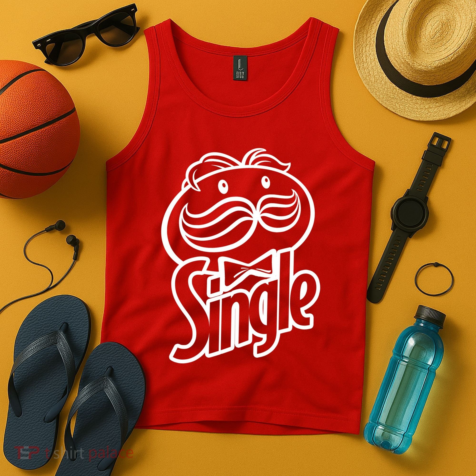 Funny Valentine's Day Single Chips Logo Tank Top