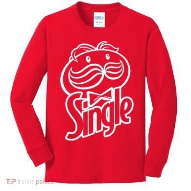 Funny Valentine's Day Single Chips Logo Kids Long Sleeve Shirt