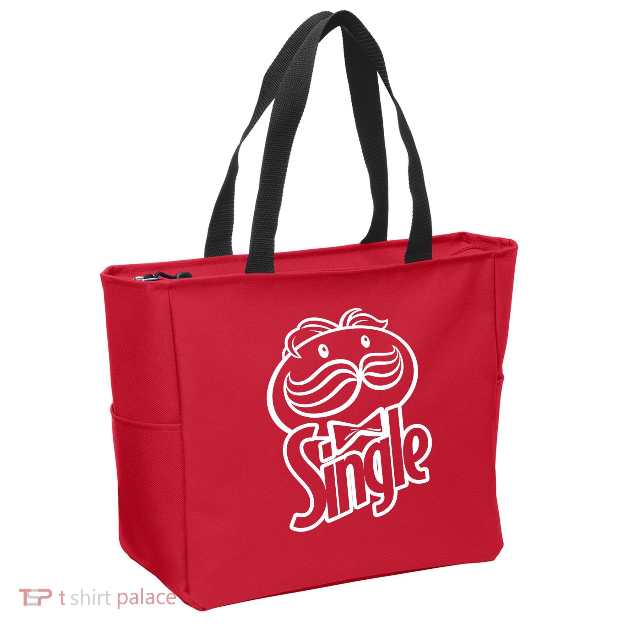Funny Valentine's Day Single Chips Logo Tote Bag