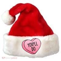 Funny Valentine's Day You'll Do Candy Heart Anti-Valentine Santa Hat thumb 0