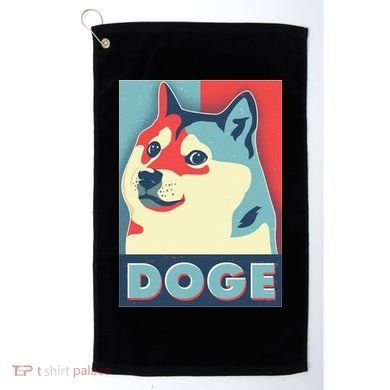 Funny Vintage Doge Meme Crypto Currency Golf Towel