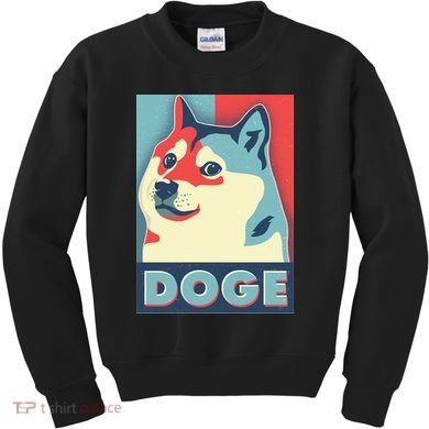 Funny Vintage Doge Meme Crypto Currency Kids Sweatshirt