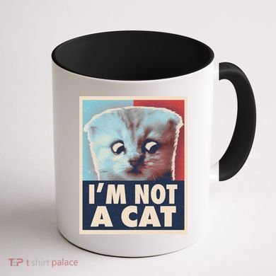 Funny Vintage I'm Not A Cat Zoom Lawyer Cat Meme Coffee Mug back