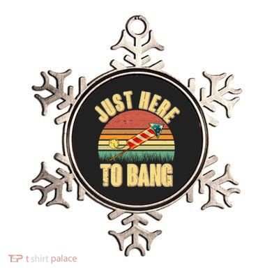 Funny Vintage Just Here To Bang July 4th Ornament