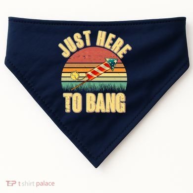 Funny Vintage Just Here To Bang July 4th USA-Made Doggie Bandana