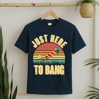 Funny Vintage Just Here To Bang July 4th T-Shirt thumb 2