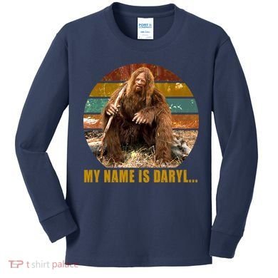 Funny Vintage My Name is Daryl Big Foot Kids Long Sleeve Shirt