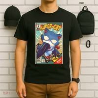Funny Vintage The Ameowzing Super-Cat Comic Cover T-Shirt thumb 6