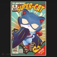Funny Vintage The Ameowzing Super-Cat Comic Cover T-Shirt thumb 7