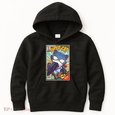 Funny Vintage The Ameowzing Super-Cat Comic Cover Kids Hoodie