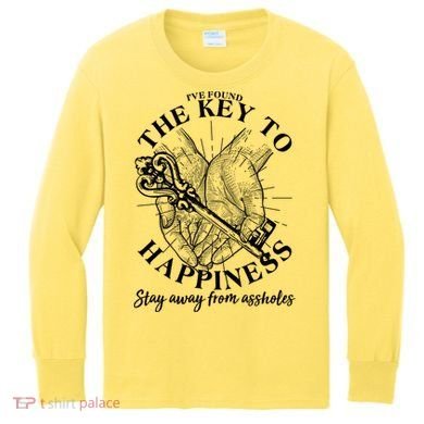 Funny Vintage The Key to Happiness Kids Long Sleeve Shirt