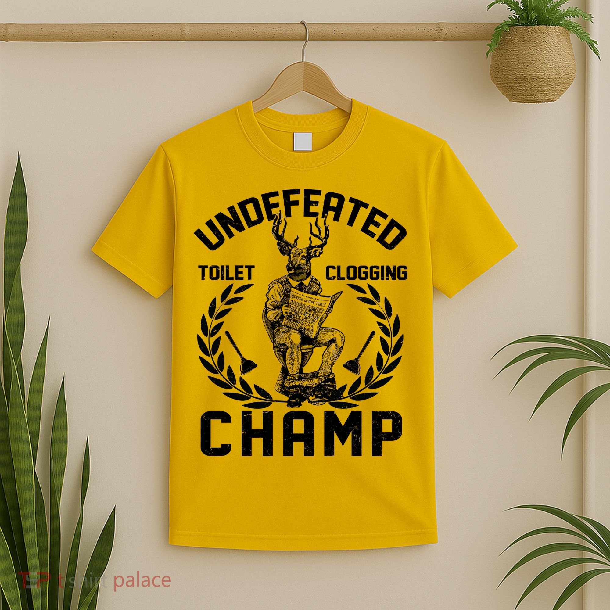 Funny Vintage Undefeated Toilet Clogging Champ T-Shirt