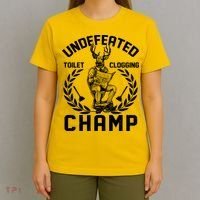 Funny Vintage Undefeated Toilet Clogging Champ T-Shirt thumb 4