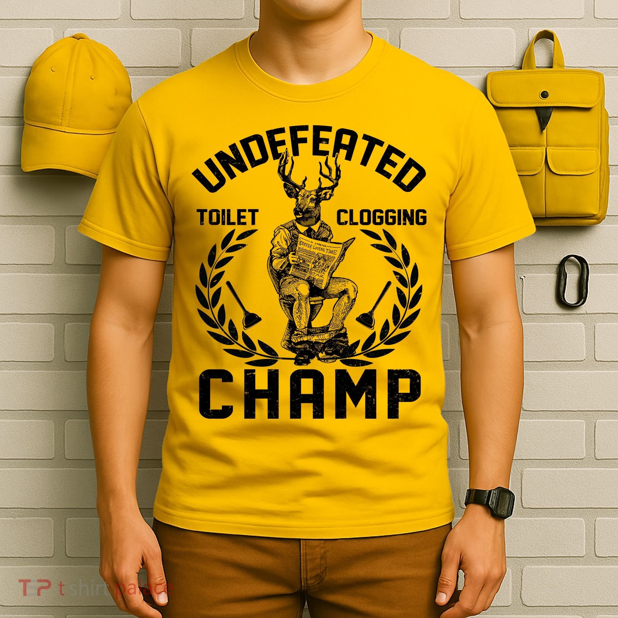 Funny Vintage Undefeated Toilet Clogging Champ T-Shirt