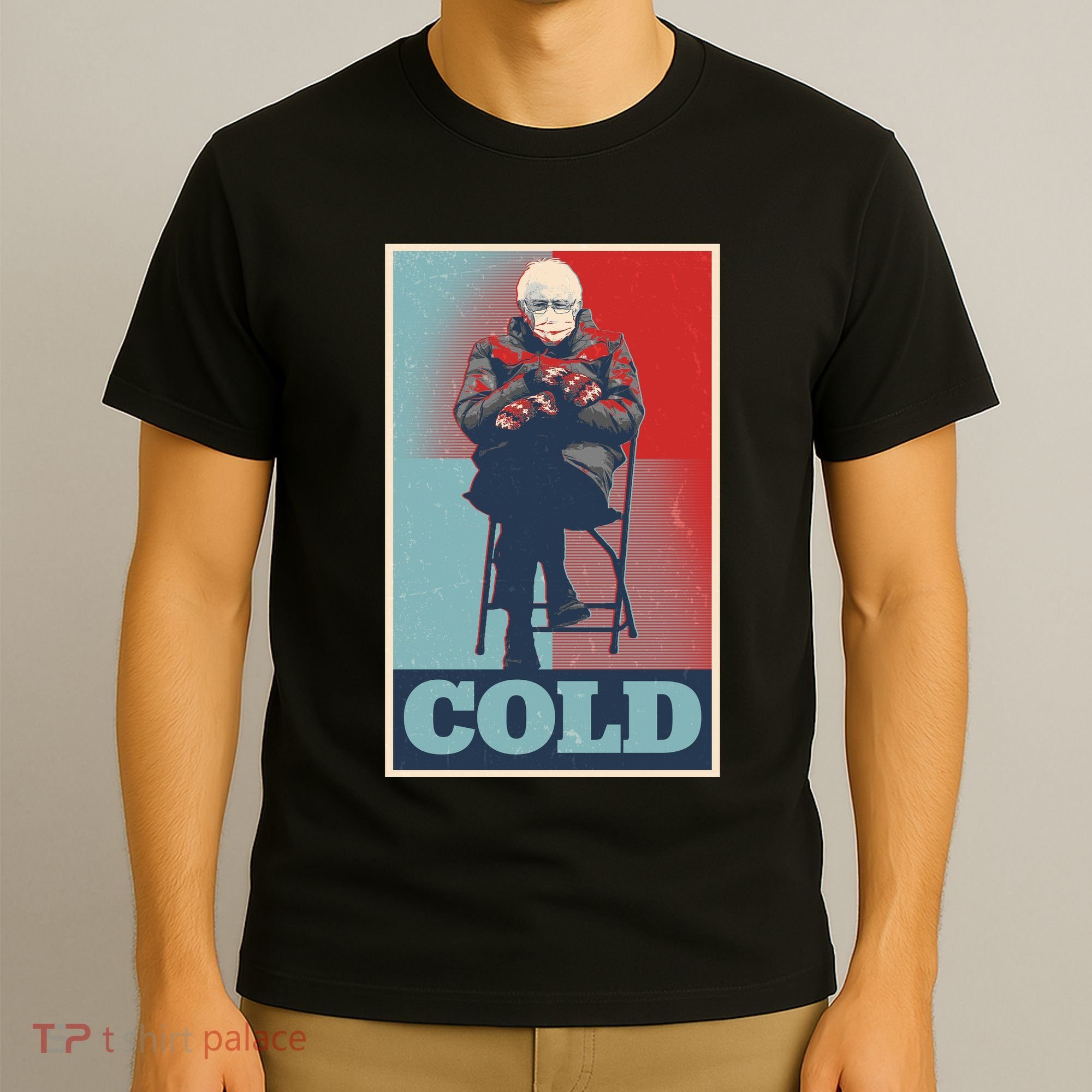 Funny Vintage Vote Cold Poster Bernie Sanders Mitten Meme T-Shirt