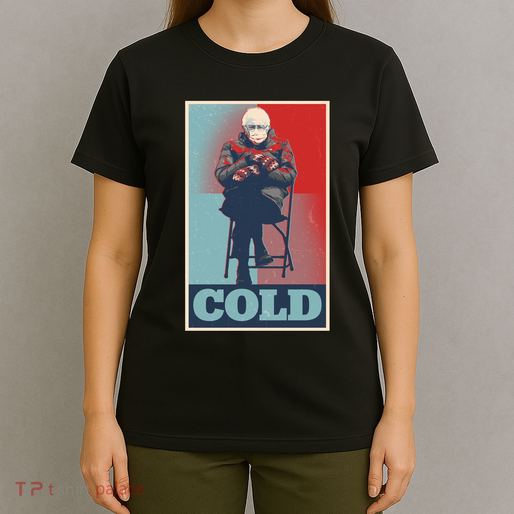 Funny Vintage Vote Cold Poster Bernie Sanders Mitten Meme T-Shirt