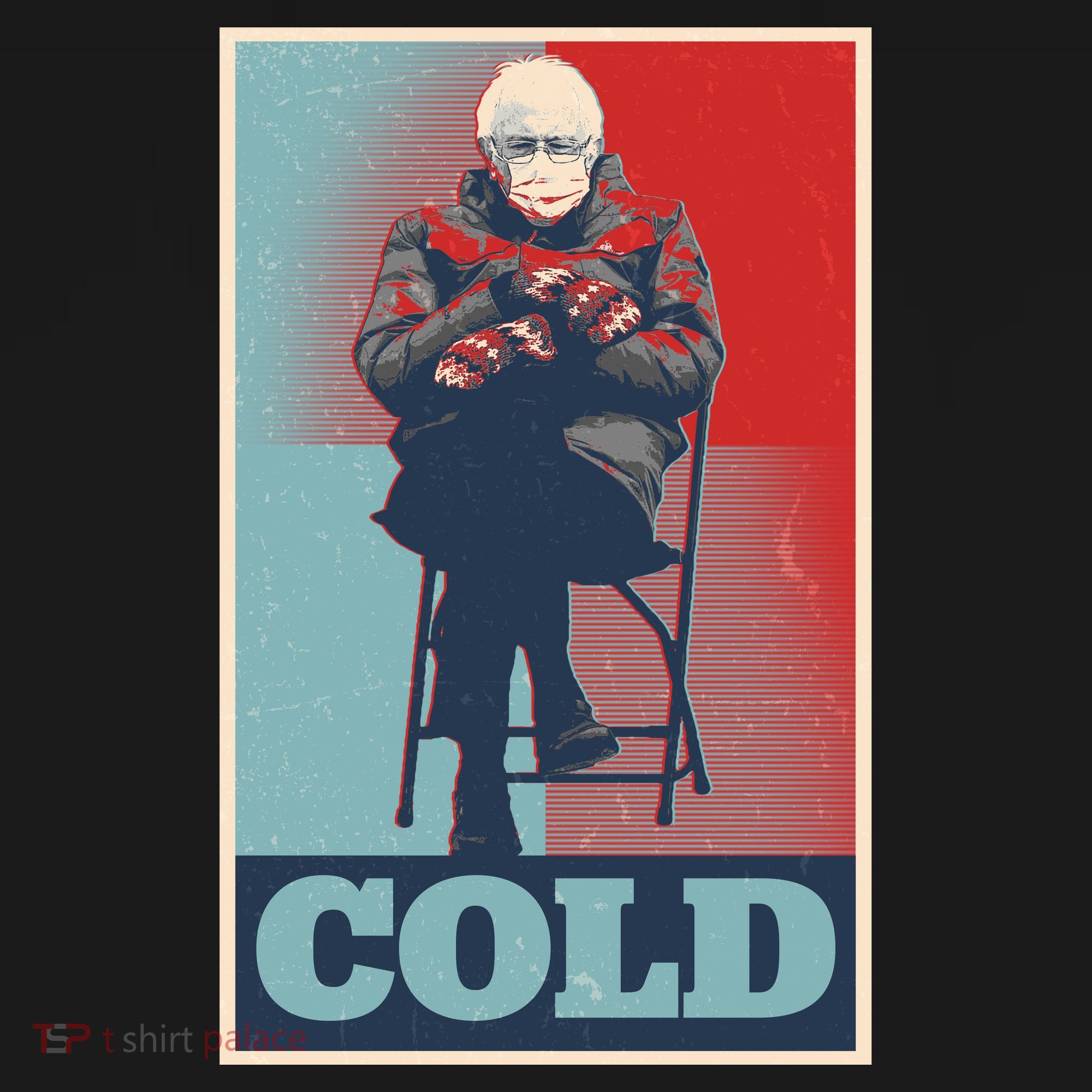Funny Vintage Vote Cold Poster Bernie Sanders Mitten Meme T-Shirt