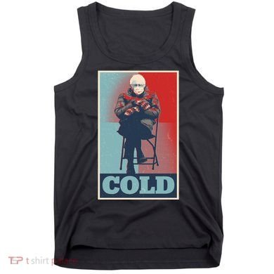 Funny Vintage Vote Cold Poster Bernie Sanders Mitten Meme Tank Top