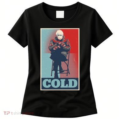 Funny Vintage Vote Cold Poster Bernie Sanders Mitten Meme Women's T-Shirt