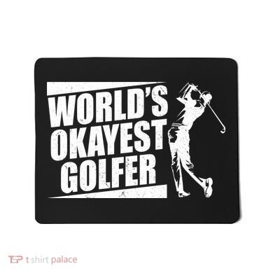 Funny Vintage World's Okayest Golfer Mousepad