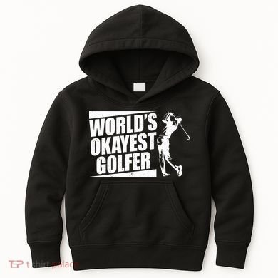 Funny Vintage World's Okayest Golfer Kids Hoodie