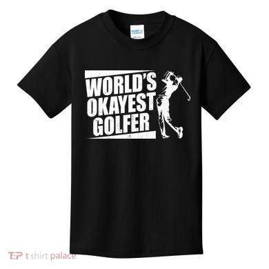 Funny Vintage World's Okayest Golfer Kids T-Shirt