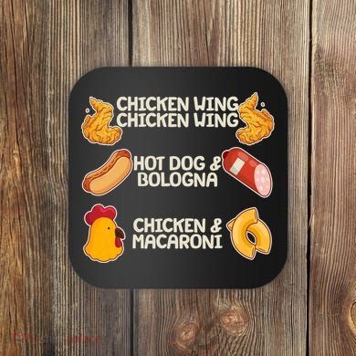 Funny Viral Chicken Wing Song Meme Coaster