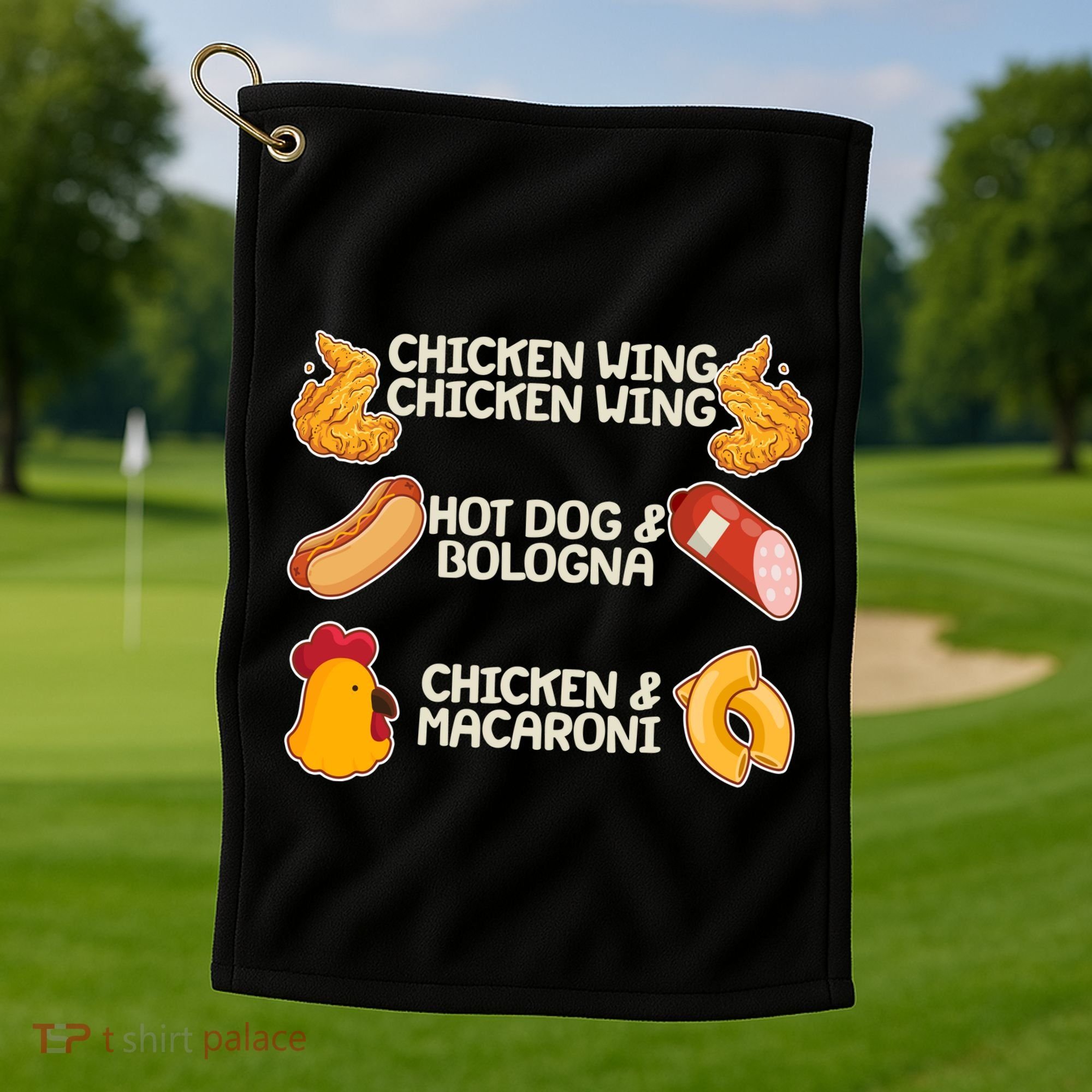 Funny Viral Chicken Wing Song Meme Golf Towel