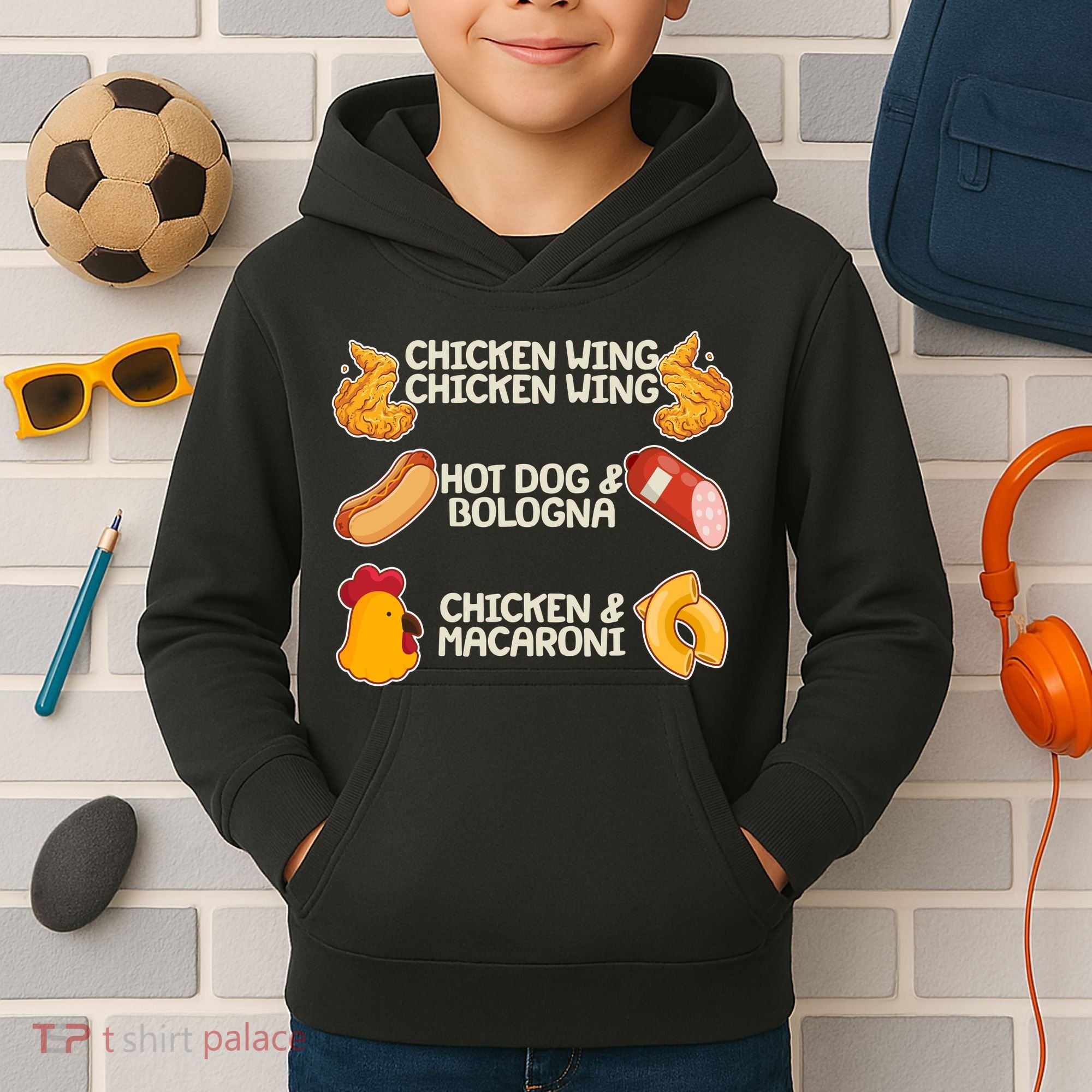 Funny Viral Chicken Wing Song Meme Kids Hoodie