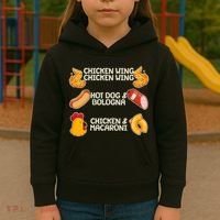 Funny Viral Chicken Wing Song Meme Kids Hoodie thumb 3