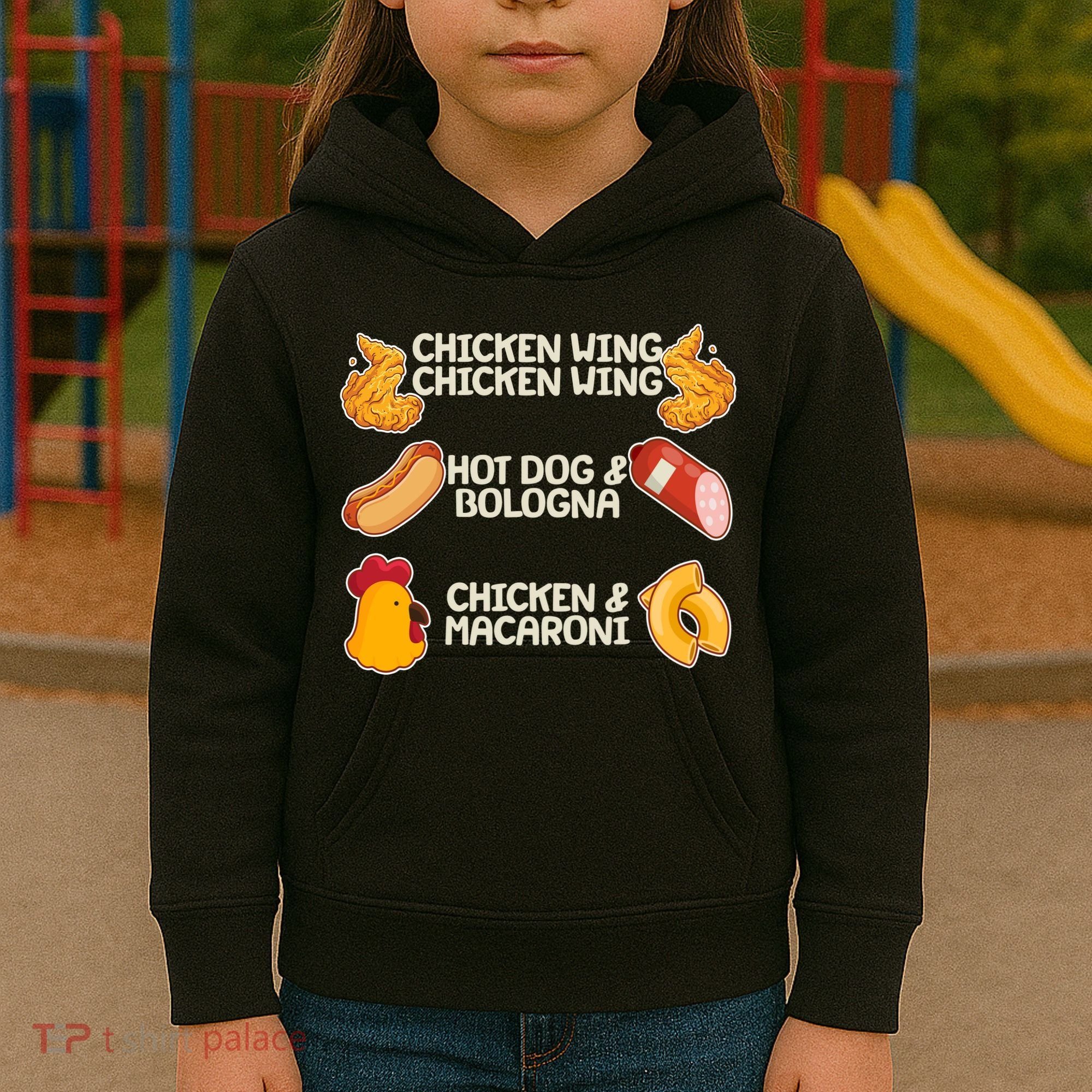 Funny Viral Chicken Wing Song Meme Kids Hoodie