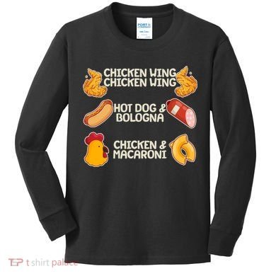 Funny Viral Chicken Wing Song Meme Kids Long Sleeve Shirt