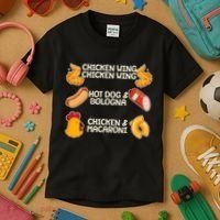 Funny Viral Chicken Wing Song Meme Kids T-Shirt thumb 3