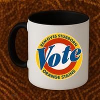 Funny VOTE Removes Stubborn Orange Stains Coffee Mug thumb 2